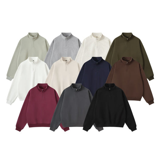 Unisex-Sweatshirt mit Reißverschluss und Stehkragen