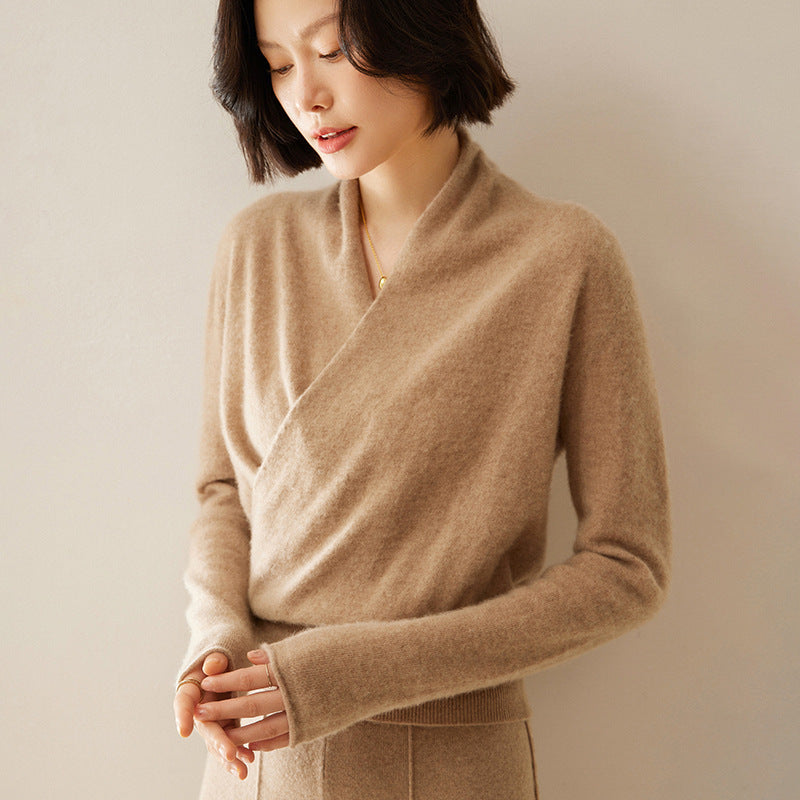 Damen-Strickpullover mit V-Ausschnitt