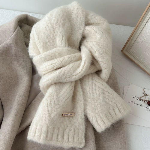 Unifarbener Strickschal aus Alpakawollmischung