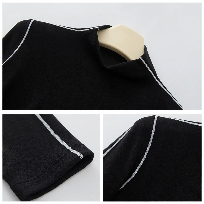 Damen-Thermo-Unterziehshirt, halbhoher Kragen, antibakteriell