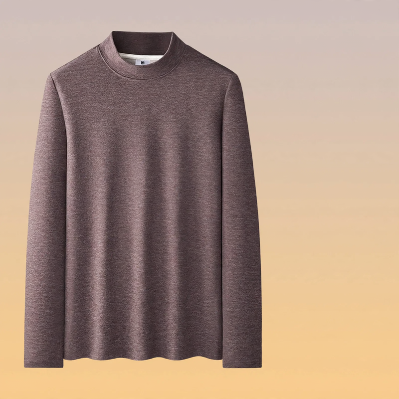 Herren-Langarmshirt, gefüttert, mit Stehkragen