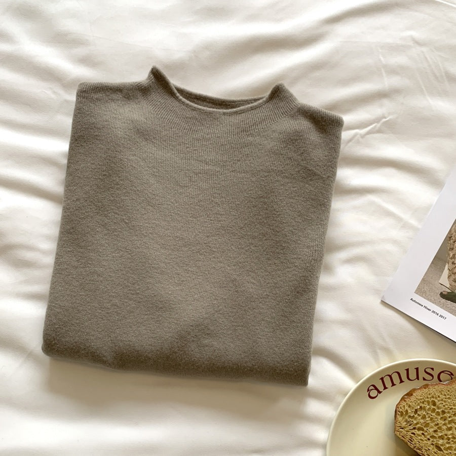 Damen-Strickpullover mit Stehkragen