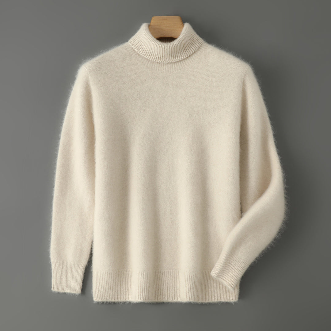 Herren-Pullover aus 100% Wolle mit Stehkragen