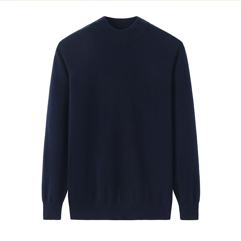 Herren-Kaschmirpullover, Stehkragen, locker geschnitten