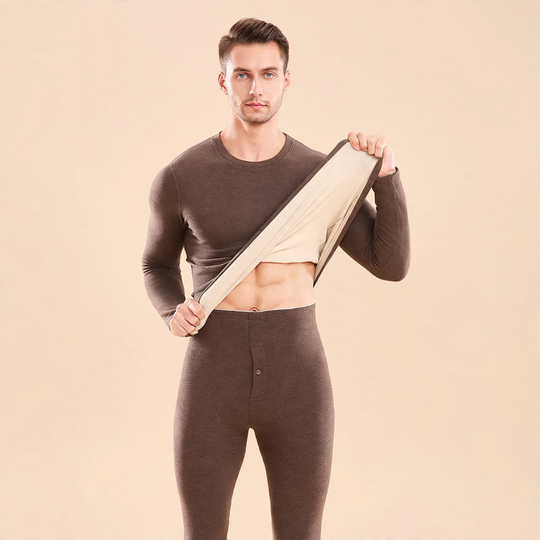 Thermo-Unterwäsche-Set, gefüttert, mit Seide und Wolle