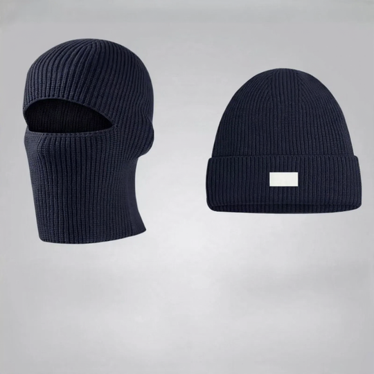Gefüttertes Strickmützen- und Schal-Set, Winter