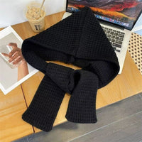 Schal Poncho Mütze Schwarz