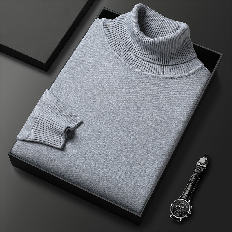 Herren-Rollkragenpullover, figurbetont, gestrickt