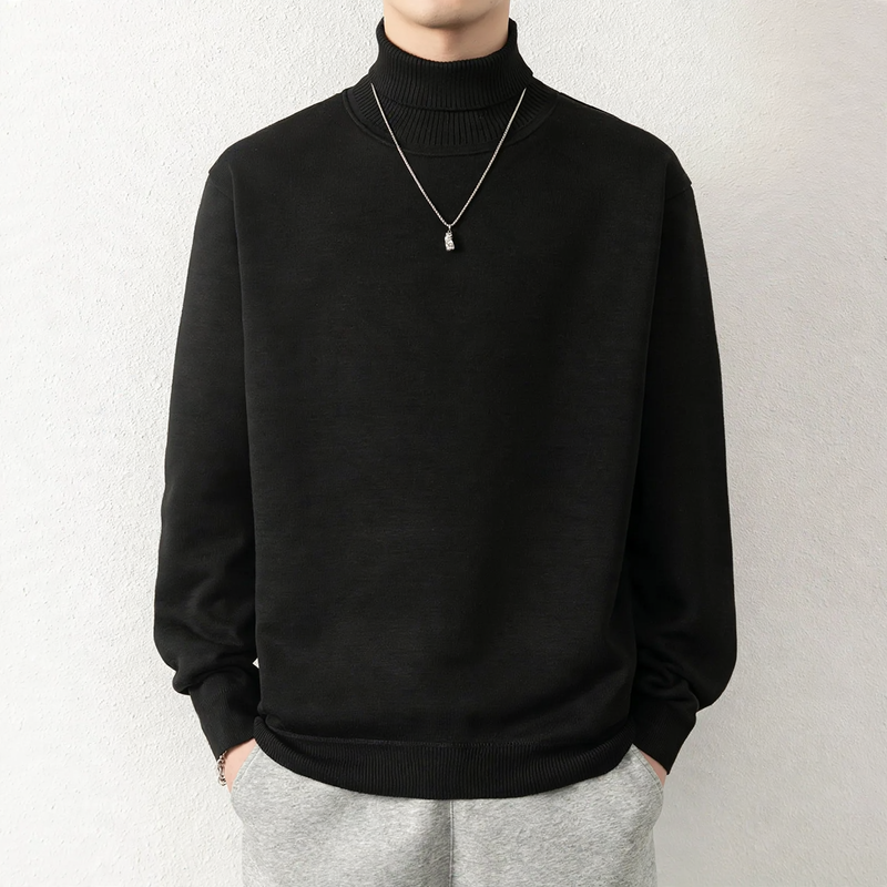 Herren-Rollkragenpullover, gefüttert, Winter