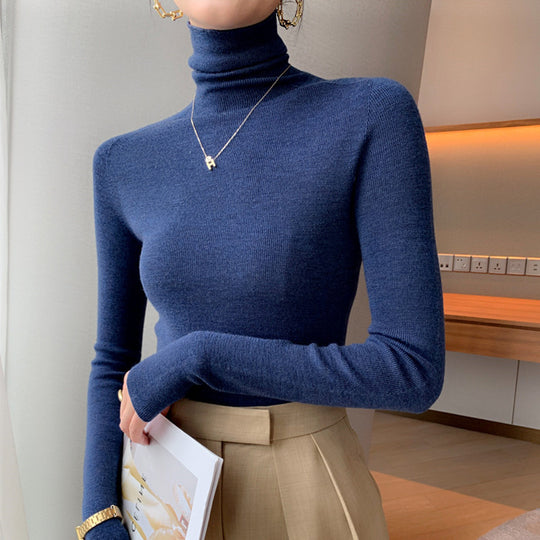 Damen-Strickpullover mit Stehkragen, warm und vielseitig