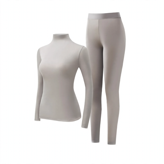 Damen-Thermo-Set, hochgeschlossen, elastisch, nahtlos