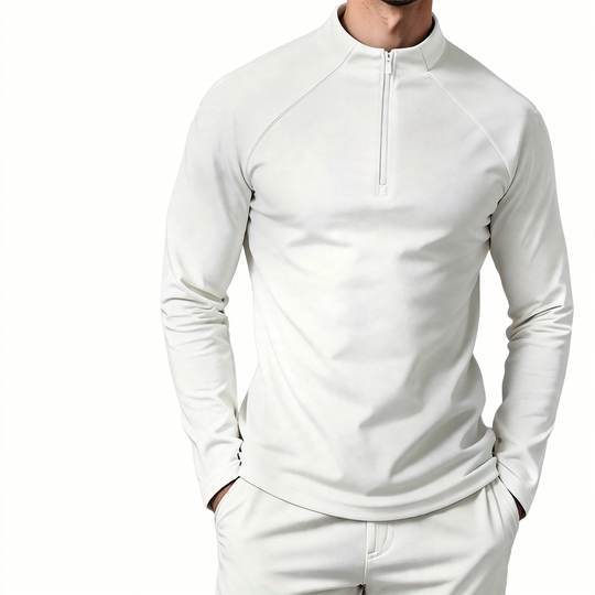 Halbreißverschluss-Sweatshirt mit Stehkragen, 320g