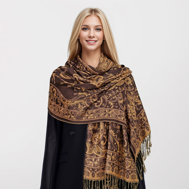 Elegante Stola mit Jacquard-Muster