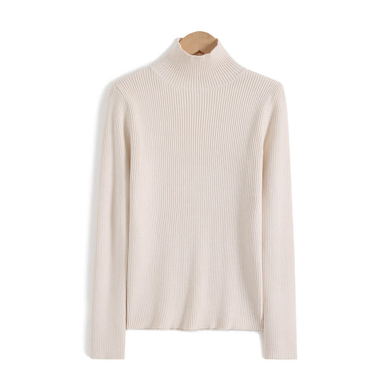 Damen-Strickpullover mit Stehkragen, schmal geschnitten