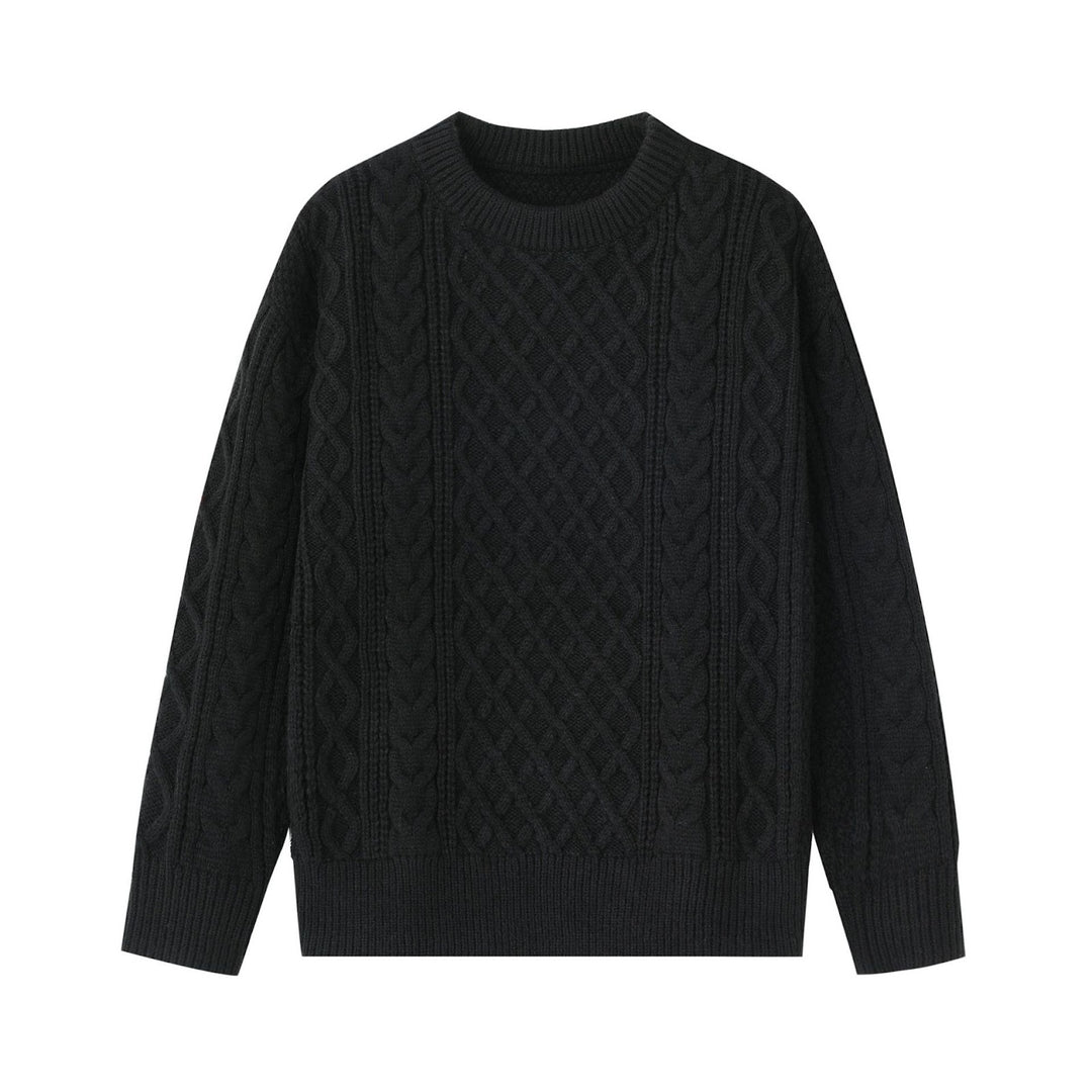 Herren-Strickpullover mit halbem Reißverschluss, unifarben