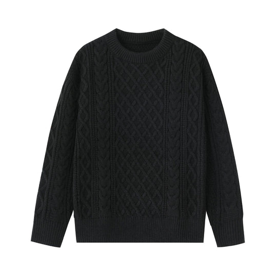 Herren-Strickpullover mit halbem Reißverschluss, unifarben