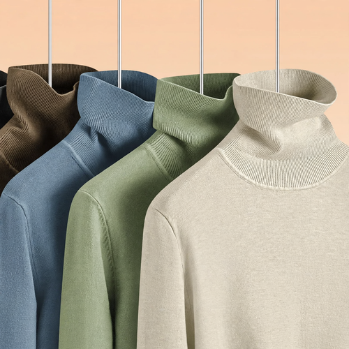 Warmer Herren-Rollkragenpullover, gefüttert