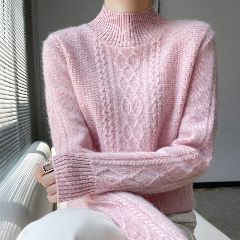 Damen-Strickpullover, Rundhalsausschnitt, wärmend