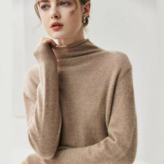 Damen-Strickjacke mit Rollkragen, beidseitig tragbar