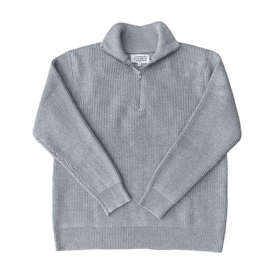 Unisex-Strickpullover mit Reißverschluss, Baumwollmischung