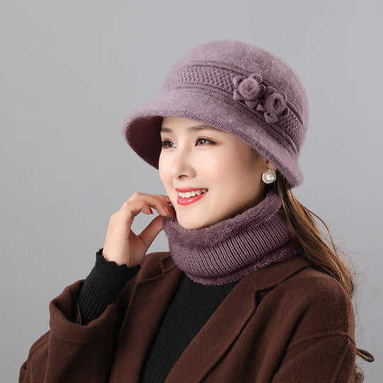 Damen Glockenhut und Schal Set, warm, für Herbst und Winter
