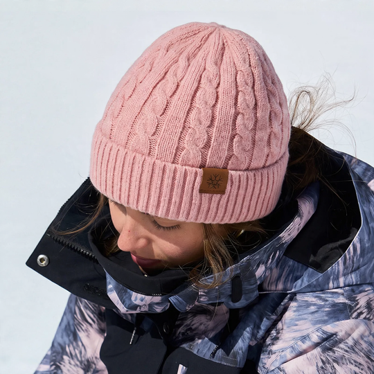 Gefütterte Strickmütze mit Umschlag, Winter