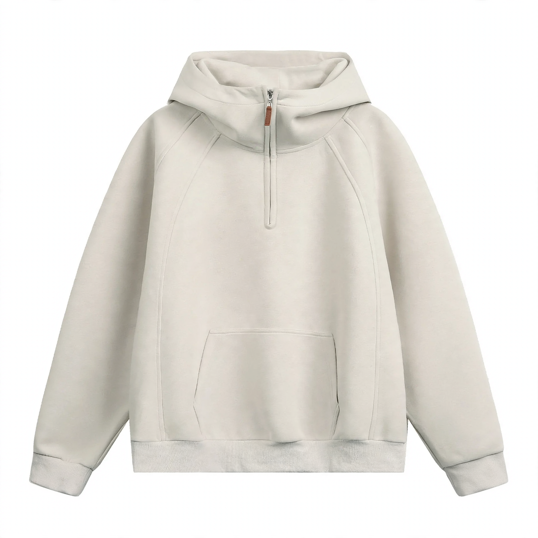 Unisex-Kapuzenpullover mit Reißverschluss und Stehkragen
