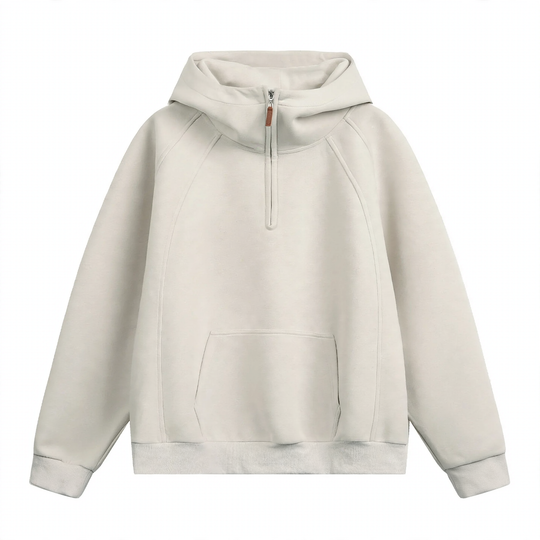 Unisex-Kapuzenpullover mit Reißverschluss und Stehkragen