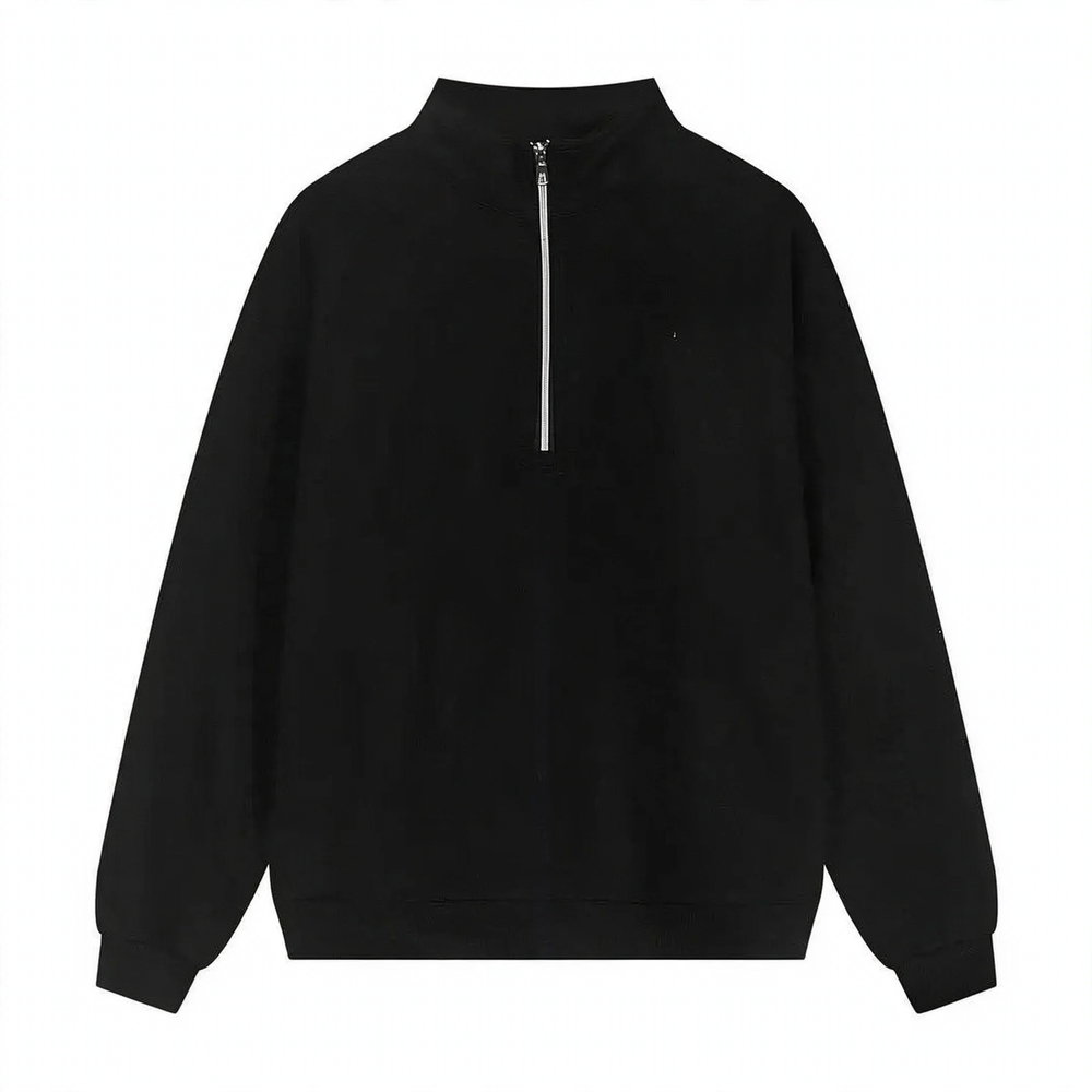Unisex-Pullover mit Reißverschluss und Buchstaben-Print