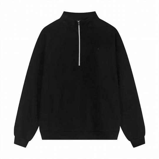 Unisex-Pullover mit Reißverschluss und Buchstaben-Print
