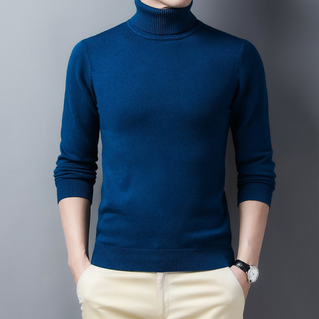 Herren-Kaschmirpullover, halbhoher Kragen, warm