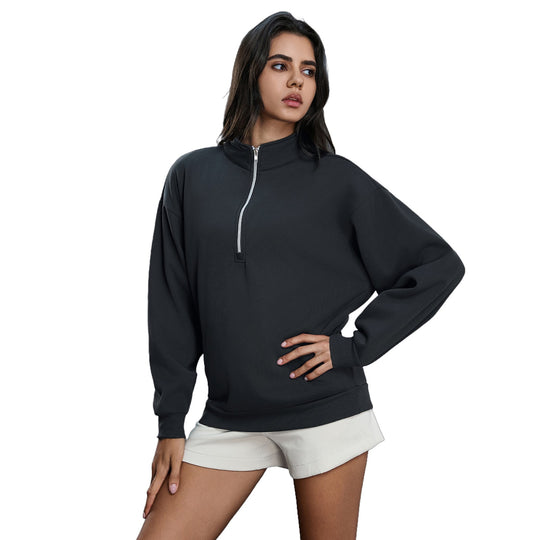 Damen-Sweatshirt mit Stehkragen, gefüttert