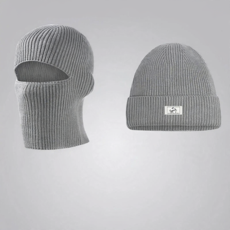 Gefüttertes Strickmützen- und Schal-Set, Winter