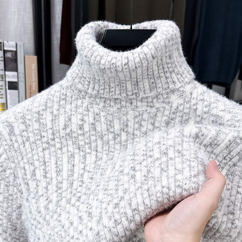 Warmer Herren Rollkragenpullover mit Wollanteil und Futter