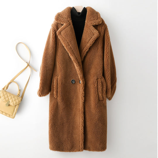 Damen-Teddy-Mantel aus Lammwolle