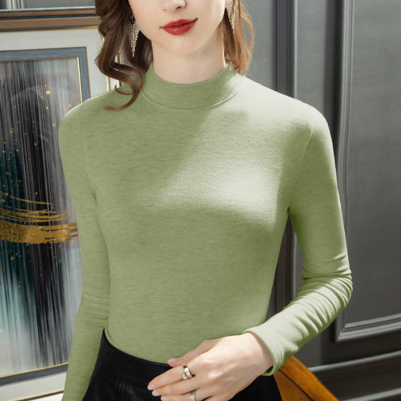 Damen-Langarmshirt mit Woll- und Seidenanteil, gefüttert