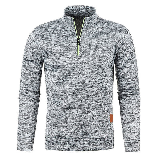 Herren-Strickpullover mit Stehkragen und Reißverschluss