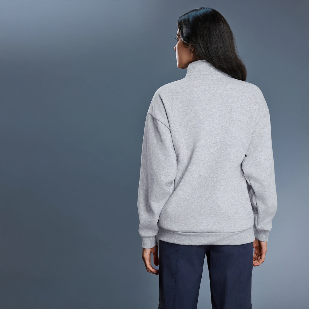 Damen-Sweatshirt mit Stehkragen, gefüttert