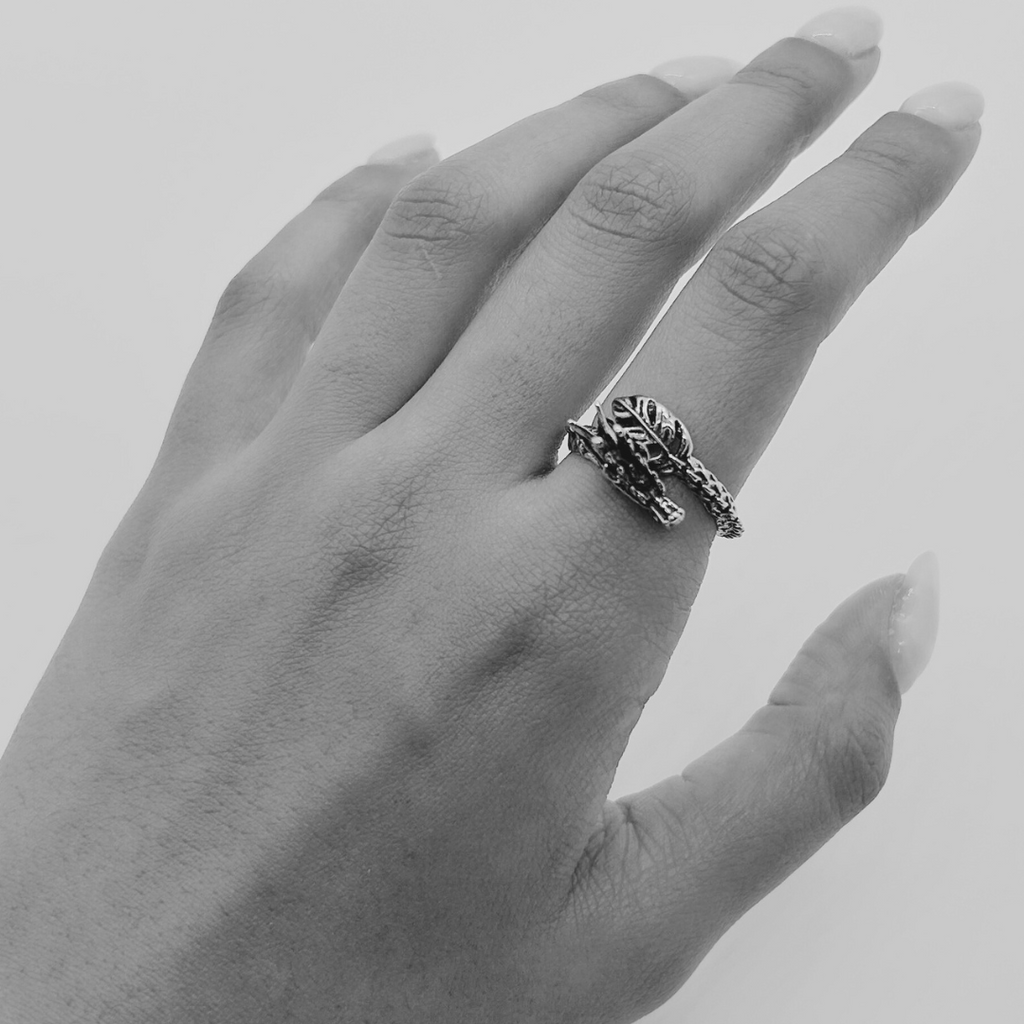 Sterling Silber Geschuppter Drachenring | Shop Nory