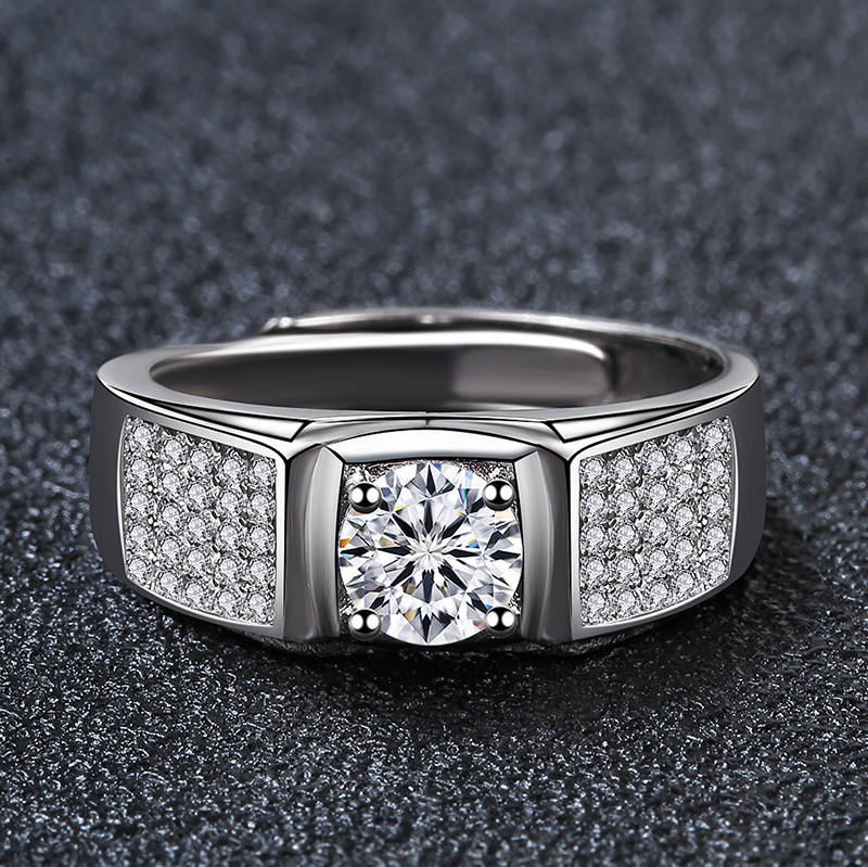 Damenring mit funkelndem Zirkonia und eleganter Oberflächenstruktur Shop Nory