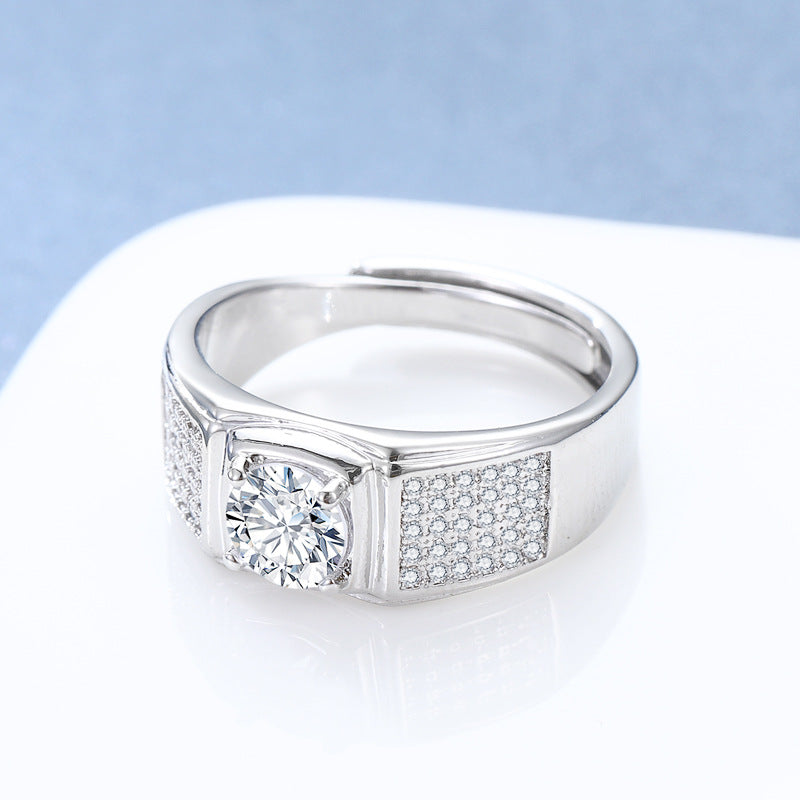 Damenring mit funkelndem Zirkonia und eleganter Oberflächenstruktur Shop Nory