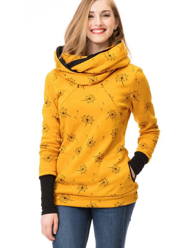 ShopNory Schwangerschafts-Chaps, Krankenschwester-Sweatshirts, Blumendruck, Taschen, Reißverschluss, Stillkleidung
