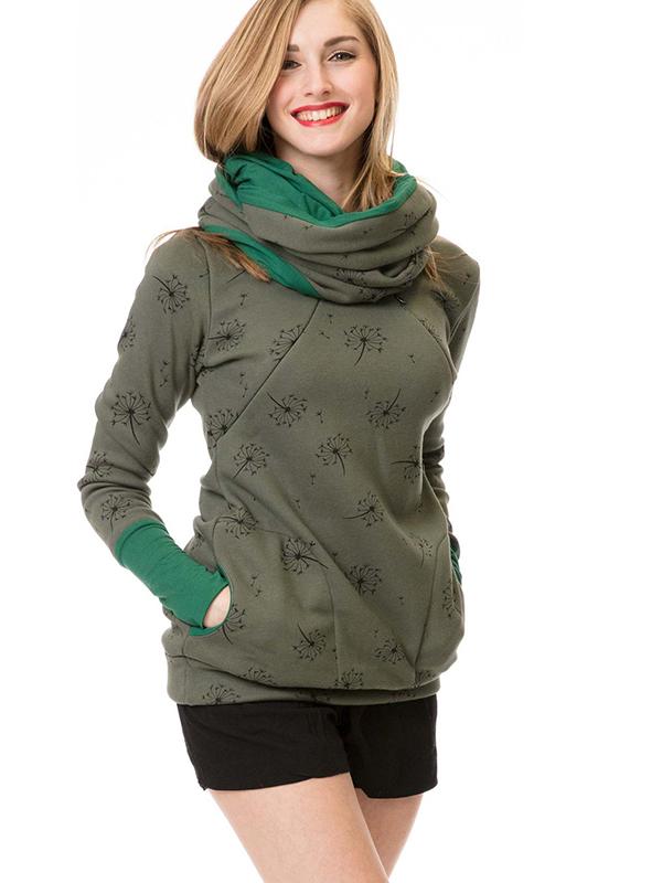 ShopNory Schwangerschafts-Chaps, Krankenschwester-Sweatshirts, Blumendruck, Taschen, Reißverschluss, Stillkleidung