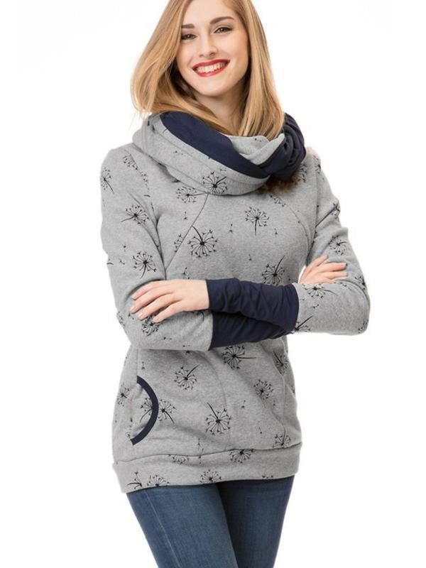 ShopNory Schwangerschafts-Chaps, Krankenschwester-Sweatshirts, Blumendruck, Taschen, Reißverschluss, Stillkleidung