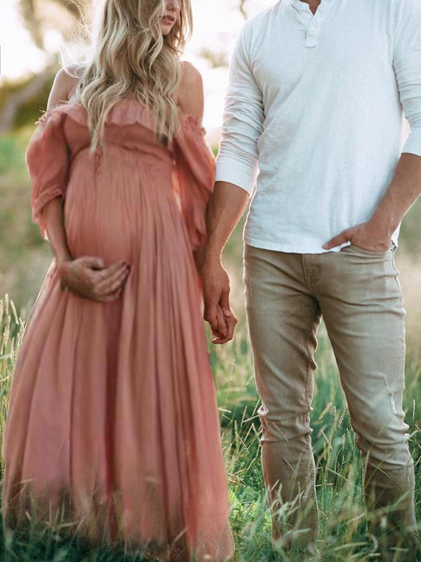 ShopNory | Boho Chic: Umstandsmode Boot Hals Ranken Kleid