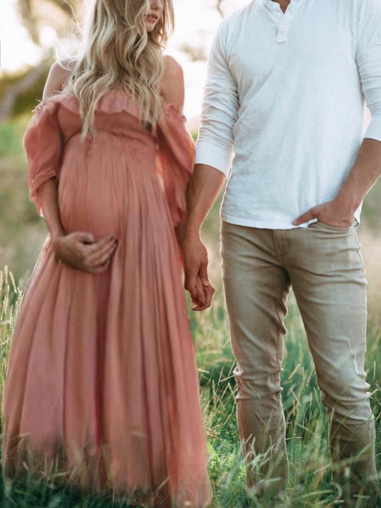 ShopNory | Boho Chic: Umstandsmode Boot Hals Ranken Kleid