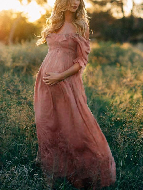 ShopNory | Boho Chic: Umstandsmode Boot Hals Ranken Kleid