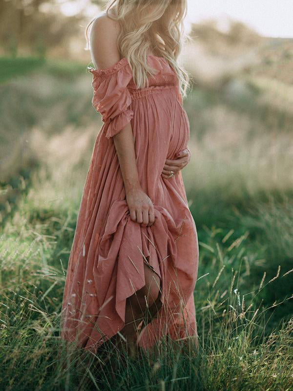 ShopNory | Boho Chic: Umstandsmode Boot Hals Ranken Kleid