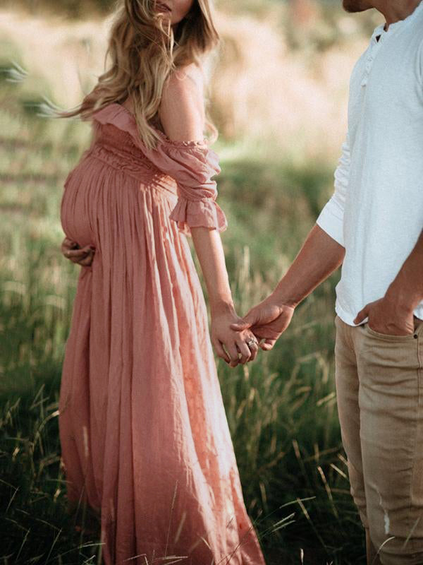 ShopNory | Boho Chic: Umstandsmode Boot Hals Ranken Kleid