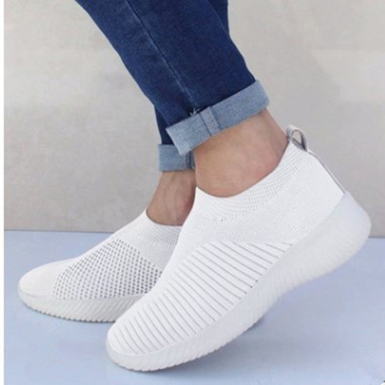 Unisex nan leichte gestrickte Slip-On Sneaker mit elastischem Einstieg und ergonomischer Einlegesohle